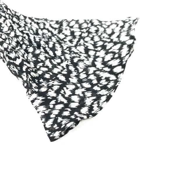 3/$25 Allison Taylor Ruffled Print Silk Blouse S - Picture 3 of 7